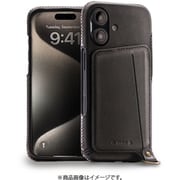 NM-GLMFIP05/BK [iPhone16用 Genuine Leather multi-founctional 本革ケース Magsafe対応 ハンドメイド ハンドストラップ付き ブラック]