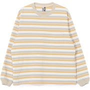 ヘビーウェイトボーダーロングスリーブTシャツ メンズ カットソー Greige/White(G096) Mサイズ CH01-2657