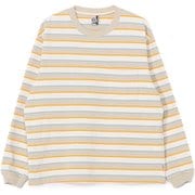 ヘビーウェイトボーダーロングスリーブTシャツ メンズ カットソー Greige/White（G096） Mサイズ CH01-2657