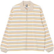 ヘビーウェイトボーダーロングスリーブポロ レディース シャツ Greige/White(G096) WLサイズ CH11-2658