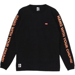 HWYCブラッシュドロングスリーブTシャツ メンズ カットソー Black×Orange（K048） Lサイズ CH01-2669