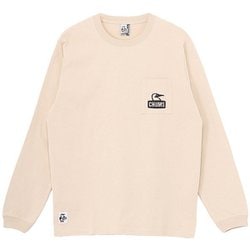 ブービーフェイスポケットブラッシュドロングスリーブTシャツ メンズ カットソー Greige（G057） Mサイズ CH01-2670
