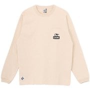 ブービーフェイスポケットブラッシュドロングスリーブTシャツ メンズ カットソー Greige（G057） XLサイズ CH01-2670