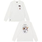 ホットチョコレートポケットブラッシュドロングスリーブTシャツ メンズ カットソー White（W001） XLサイズ CH01-2659