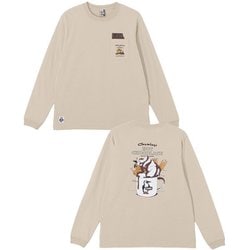 ホットチョコレートポケットブラッシュドロングスリーブTシャツ メンズ カットソー Greige（G057） Mサイズ CH01-2659