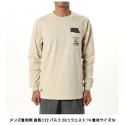 ホットチョコレートポケットブラッシュドロングスリーブTシャツ メンズ カットソー Greige（G057） XLサイズ CH01-2659