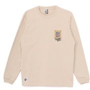 アートブービーブラッシュドロングスリーブTシャツ メンズ カットソー Greige(G057) XLサイズ CH01-2664