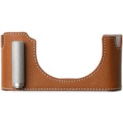 LEICA M11用 本革ケース クラシック シグニチャーグリップ サドルタン/白ステッチ PTBK004
