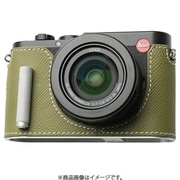 LEICA D-LUX8用 本革ケース クラシック メタルグリップ付 フィールドグリーン/白ステッチ PTBE016