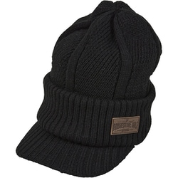 ツバ付きニット フリーサイズ（約56～59cm）ブラック CPW25IBK