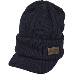 ツバ付きニット フリーサイズ(約56~59cm)ネイビー CPW25INA