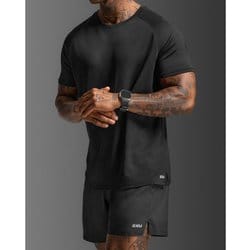 エアロTEEシャツ メンズ ランニングウェア シャツ Black/Silver Reflective Mサイズ MR7441A