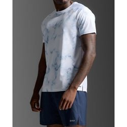 エアロTEEシャツ メンズ ランニングウェア シャツ Blue Marble/Black Reflective Mサイズ MR7441A