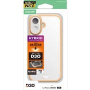 iPhone 17用 ケース ハイブリッド カバー D3O(R)超衝撃保護 磁気吸着対応メタルステッカー付 ストラップホール付 ベージュ PM-A25AD3OFCBE