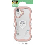 iPhone 17用 ケース ハイブリッド カバー 衝撃吸収 磁気吸着対応メタルステッカー付 ストラップホール付 ストラップホールシート付 背面クリア Grippy ピンク PM-A25AFCWAVEPN