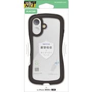iPhone 17用 ケース ハイブリッド カバー 衝撃吸収 磁気吸着対応メタルステッカー付 ストラップホール付 ストラップホールシート付 Grippy ブラック PM-A25AGRPFCBK