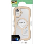 iPhone 17用 ケース ハイブリッド カバー 衝撃吸収 MAGKEEP 磁力吸着ワイヤレス充電対応 ストラップホール付 ストラップホールシート付 Grippy ベージュ PM-A25AGRPFMBE