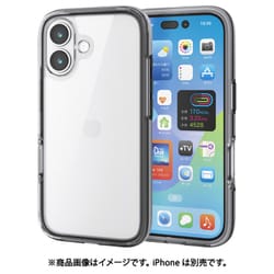 iPhone 17用 ケース ハイブリッド カバー 衝撃吸収 軽量 AirShock ブラック PM-A25AHVAIR2BK