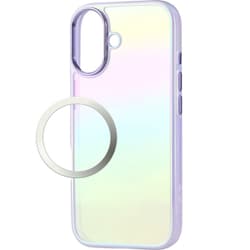 iPhone 17用 ケース ハイブリッド カバー 衝撃吸収 磁気吸着対応メタルステッカー付 ストラップホール付 ストラップホールシート付 オーロラデザイン ラベンダー PM-A25AHVCAPU