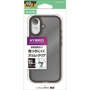 iPhone 17用 ケース ハイブリッド カバー 衝撃吸収 磁気吸着対応メタルステッカー付 ストラップホール付 ブラック PM-A25AHVCKBK