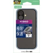 iPhone 17用 ケース ハイブリッド カバー 衝撃吸収 磁気吸着対応メタルステッカー付 ストラップホール付 極限保護 ブラック PM-A25AHVCKKBK