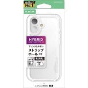 iPhone 17用 ケース ハイブリッド カバー 衝撃吸収 磁気吸着対応メタルステッカー付 ショルダーストラップホール付 クリア PM-A25AHVCKSHCR