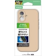 iPhone 17用 ケース ハイブリッドシリコン カバー MAGKEEP 磁力吸着ワイヤレス充電対応 アンチダストコート ベージュ PM-A25AHVSCMGBE