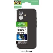 iPhone 17用 ケース ハイブリッドシリコン カバー MAGKEEP 磁力吸着ワイヤレス充電対応 アンチダストコート ブラック PM-A25AHVSCMGBK