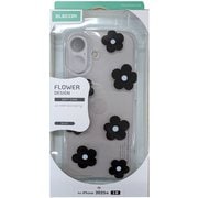 iPhone 17用 ケース ソフト カバー 衝撃吸収 ストラップホールシート付 花柄デザイン ブラック PM-A25AIMLFLBK
