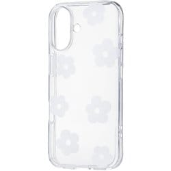 iPhone 17用 ケース ソフト カバー 衝撃吸収 ストラップホールシート付 花柄デザイン ホワイト PM-A25AIMLFLWH