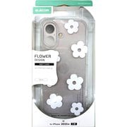 iPhone 17用 ケース ソフト カバー 衝撃吸収 ストラップホールシート付 花柄デザイン ホワイト PM-A25AIMLFLWH
