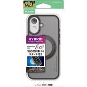 iPhone 17用 ケース ハイブリッド カバー 衝撃吸収 MAGKEEP 磁力吸着ワイヤレス充電対応 360度回転スタンド付 ブラック PM-A25AMAGSTBK