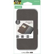 iPhone 17用 ケース 手帳型 カバー マグネット フラップ 衝撃吸収 スタンド機能付 ウルトラスエード ブラック PM-A25APLFUSBK