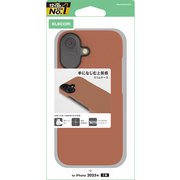 iPhone 17用 ケース ソフトレザー カバー 超軽量 薄型 キャメル PM-A25APLOCA