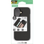 iPhone 17用 ケース ソフトレザー カバー カードケース機能付 ブラック PM-A25APLORFBK