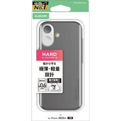 iPhone 17用 ケース ハード カバー 極薄 磁気吸着対応メタルステッカー付 ブラック PM-A25APV06BK