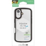 iPhone 17用 ケース ハイブリッド カバー 衝撃吸収 軽量 薄型 磁気吸着対応メタルステッカー付 ストラップホール付 ストラップホールシート付 TOUGH SLIM LITE ブラック PM-A25ATSLFCBK
