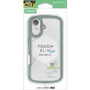 iPhone 17用 ケース ハイブリッド カバー 衝撃吸収 軽量 薄型 磁気吸着対応メタルステッカー付 ストラップホール付 ストラップホールシート付 TOUGH SLIM LITE グリーン PM-A25ATSLFCGN