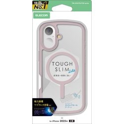 iPhone 17用 ケース ハイブリッド カバー 衝撃吸収 軽量 薄型 MAGKEEP 磁力吸着ワイヤレス充電対応 ストラップホール付 ストラップホールシート付 TOUGH SLIM LITE ピンク PM-A25ATSLFCMPN