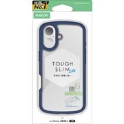iPhone 17用 ケース ハイブリッド カバー 衝撃吸収 軽量 薄型 磁気吸着対応メタルステッカー付 ストラップホール付 ストラップホールシート付 TOUGH SLIM LITE ネイビー PM-A25ATSLFCNV