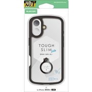 iPhone 17用 ケース ハイブリッド カバー 衝撃吸収 軽量 薄型 ストラップホール付 ストラップホールシート付 リング付 スタンド機能付 TOUGH SLIM LITE ブラック PM-A25ATSLFCRBK