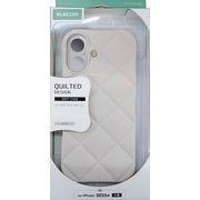 iPhone 17用 ケース ソフト カバー 衝撃吸収 ストラップホール付 ストラップホールシート付 キルティング風デザイン ベージュ PM-A25AUCQBE