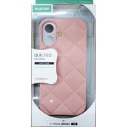 iPhone 17用 ケース ソフト カバー 衝撃吸収 ストラップホール付 ストラップホールシート付 キルティング風デザイン ピンク PM-A25AUCQPN