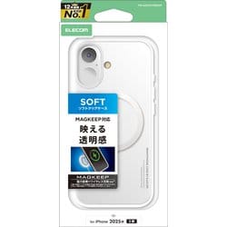 iPhone 17用 ケース ソフト カバー 衝撃吸収 薄型 MAGKEEP 磁力吸着ワイヤレス充電対応 高透明 クリア PM-A25AUCT3MGCR