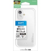 iPhone 17用 ケース ソフト カバー 薄型 磁気吸着対応メタルステッカー付 ストラップホール付 クリア PM-A25AUCTCR