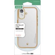 iPhone 17用 ケース ソフト カバー 衝撃吸収 磁気吸着対応メタルステッカー付 ストラップホール付 ストラップホールシート付 メタリックライン ピンク PM-A25AUCTMLPN