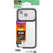 iPhone 17 Pro用 ケース ハイブリッド カバー D3O(R)超衝撃保護 磁気吸着対応メタルステッカー付 ストラップホール付 ブラック PM-A25CD3OFCBK