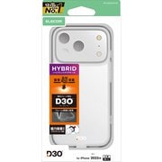 iPhone 17 Pro用 ケース ハイブリッド カバー D3O(R)超衝撃保護 磁気吸着対応メタルステッカー付 ストラップホール付 クリア PM-A25CD3OTCR