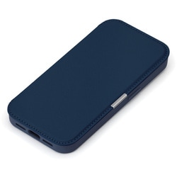 iPhone 17用 ガラスフリップケース サフィアーノ調/ネイビー PG-25AGF04NV