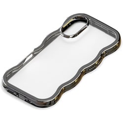 iPhone 17用 ウェーブケース メタルブラック PG-25AWH02BK